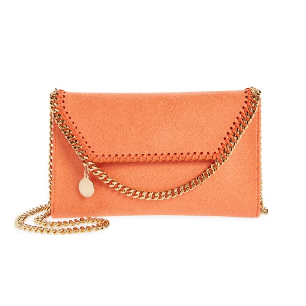 NEW Stella McCartney Falabella Faux Leather Crossbody Bag Bright Orange